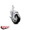 Service Caster 4 Inch Black Polyurethane Wheel Swivel 7/8 Inch Square Stem Caster with Brake SCC-SQ20S414-PPUB-BLK-TLB-78 - alternate 2